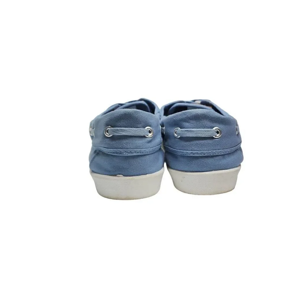 Lincoln Outfitters Womens Blue and White Slip On Denim Flats Dock Shoes‎ Size 11